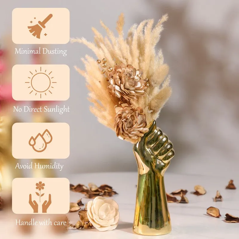 Hand of Bloom Vase with Flowers - Gold media 5