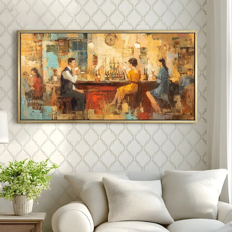 Golden Gather Canvas Wall Painting With Frame media 4