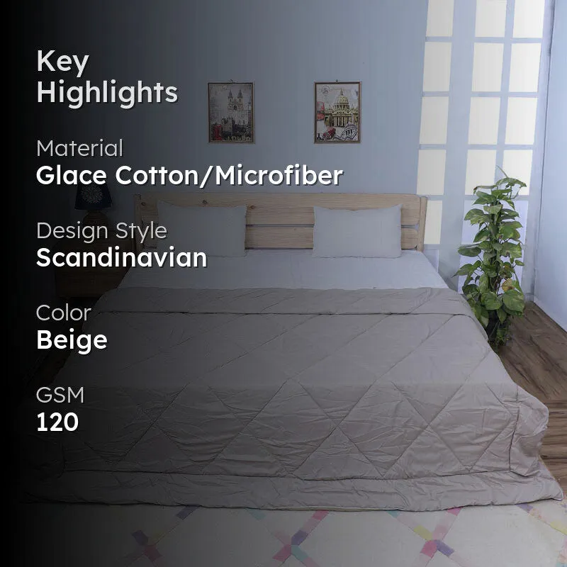 Adova Reversible Microfiber Comforter (Beige) - 120 GSM media 2