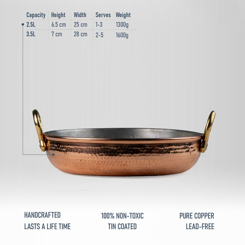 Montaro Glossy Copper Kadhai - 2500 mL media 11