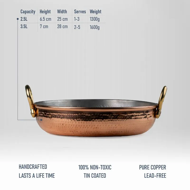 Montaro Glossy Copper Kadhai - 2500 mL media 11