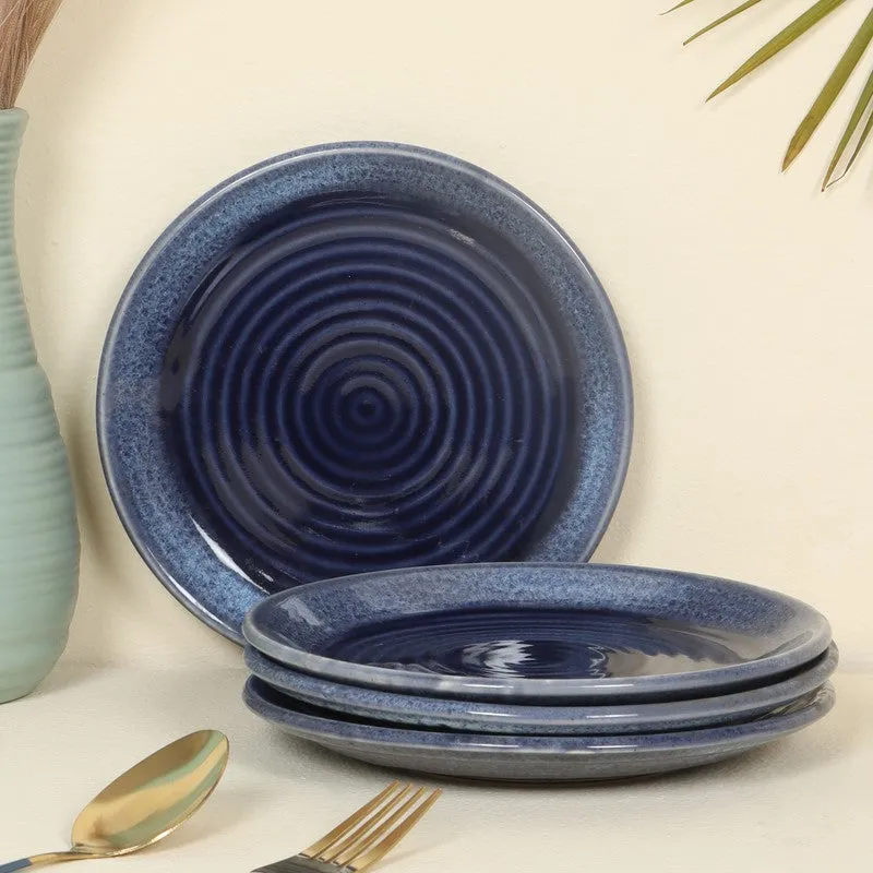 Feastrella Ceramic Quarter Plate (Blue) - Set Of Four media 1