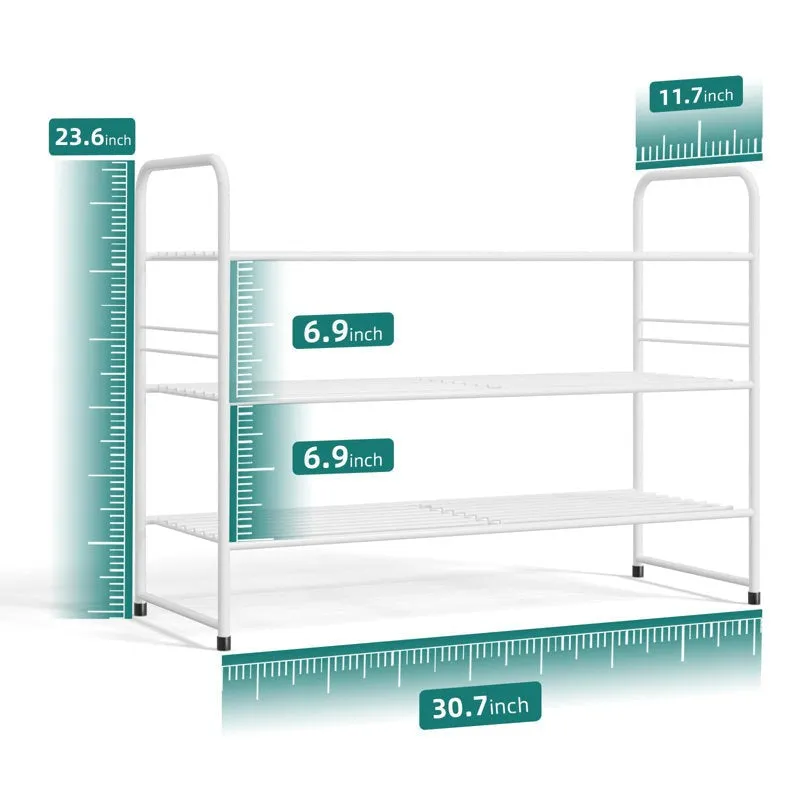 Neat Metal Shoe Rack - White media 8