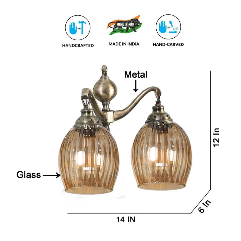 Golden Glow Antique Glass Wall Lamp media 8