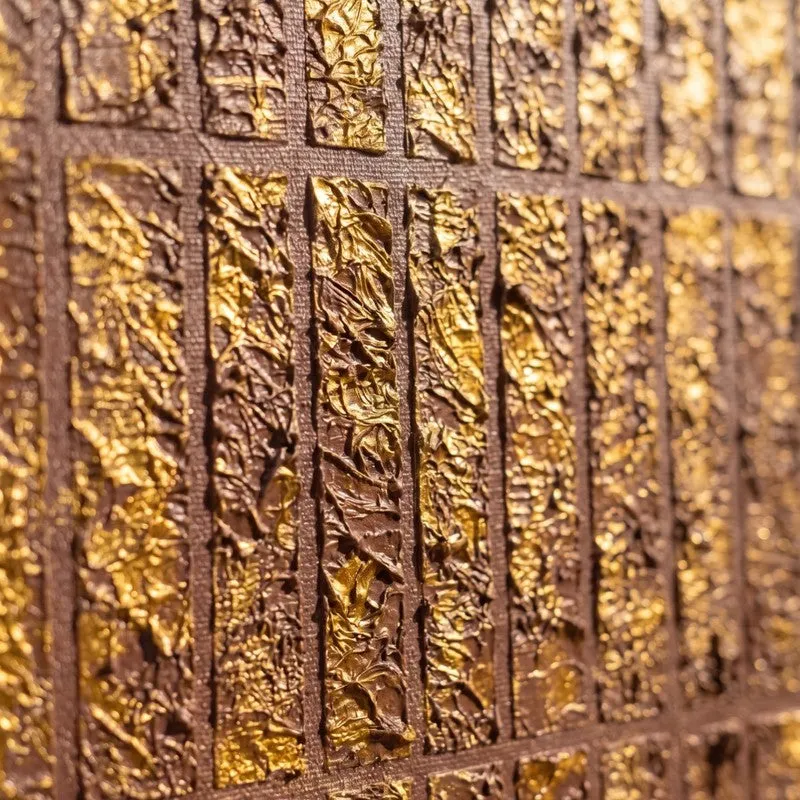 Golden  Rhythm Textured Canvas Wall Art media 9