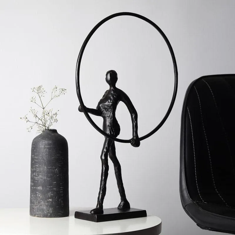 Hoop Struck Aluminium Showpiece - Black media 4