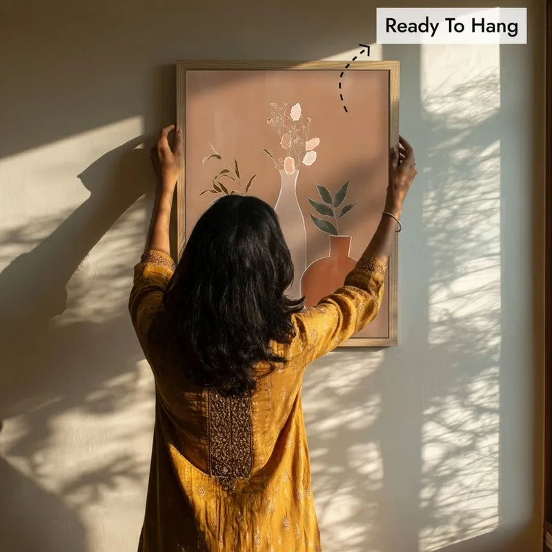 Modern Botanica Canvas Wall Painting With Brown Frame media 8