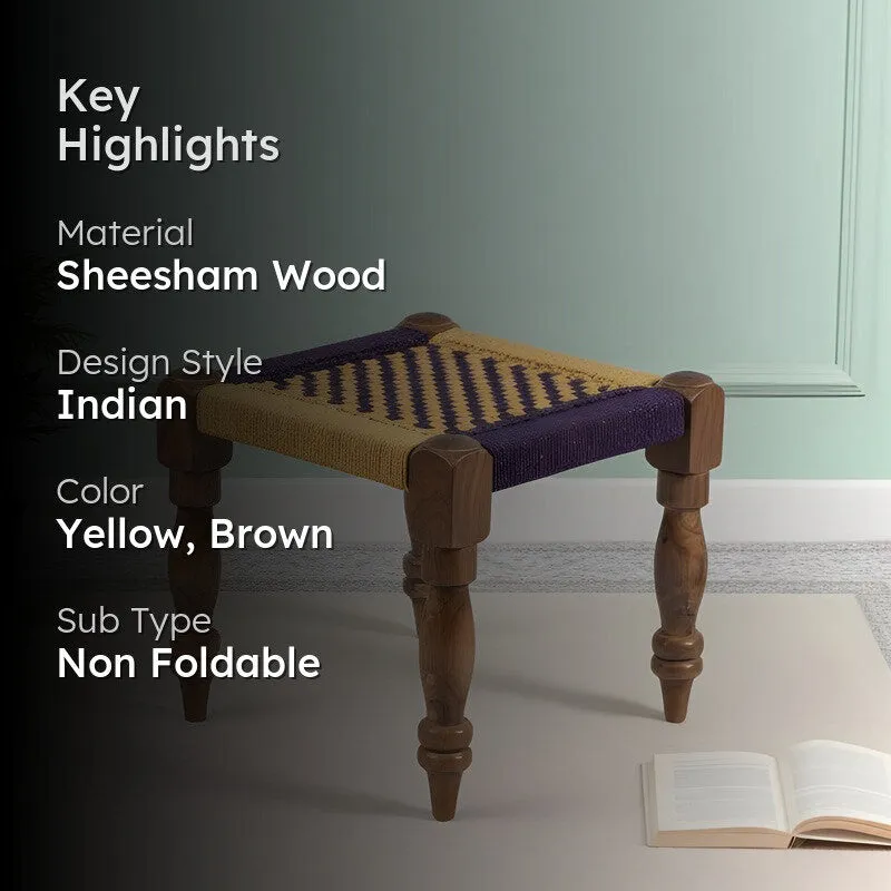 Izeno Sheesham Wooden Bench - Yellow,Brown media 2