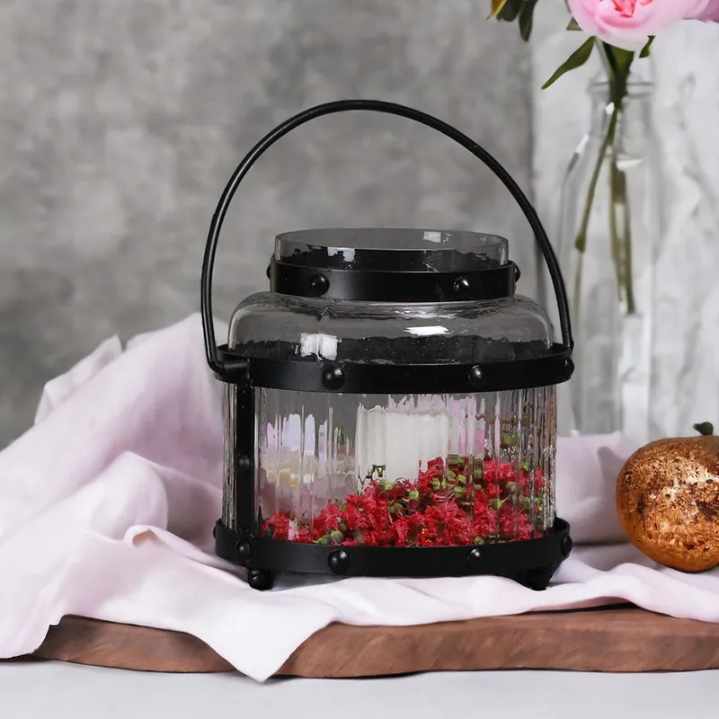 Lantanum Glass & Iron Lantern media 1
