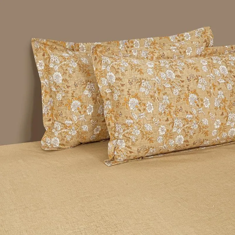 Swayam Arza Floral Cotton Bedsheet (Yellow) - 160 TC media 3