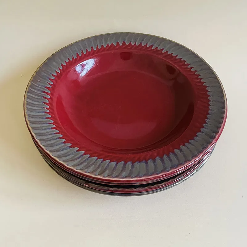 Raisel Ceramic Pasta Plate (Red) - Set Of Four media 5
