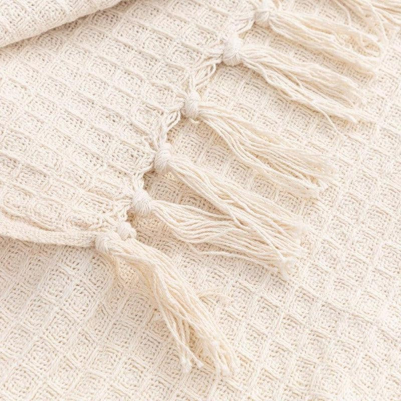 Sona Cotton Plaid Throw - Ivory media 5