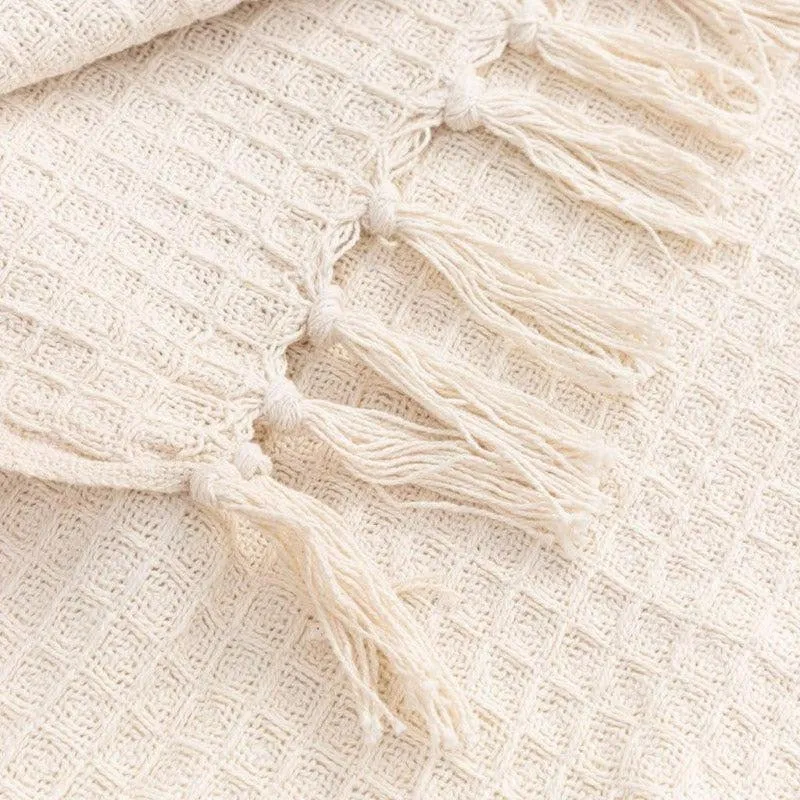 Sona Cotton Plaid Throw - Ivory media 5