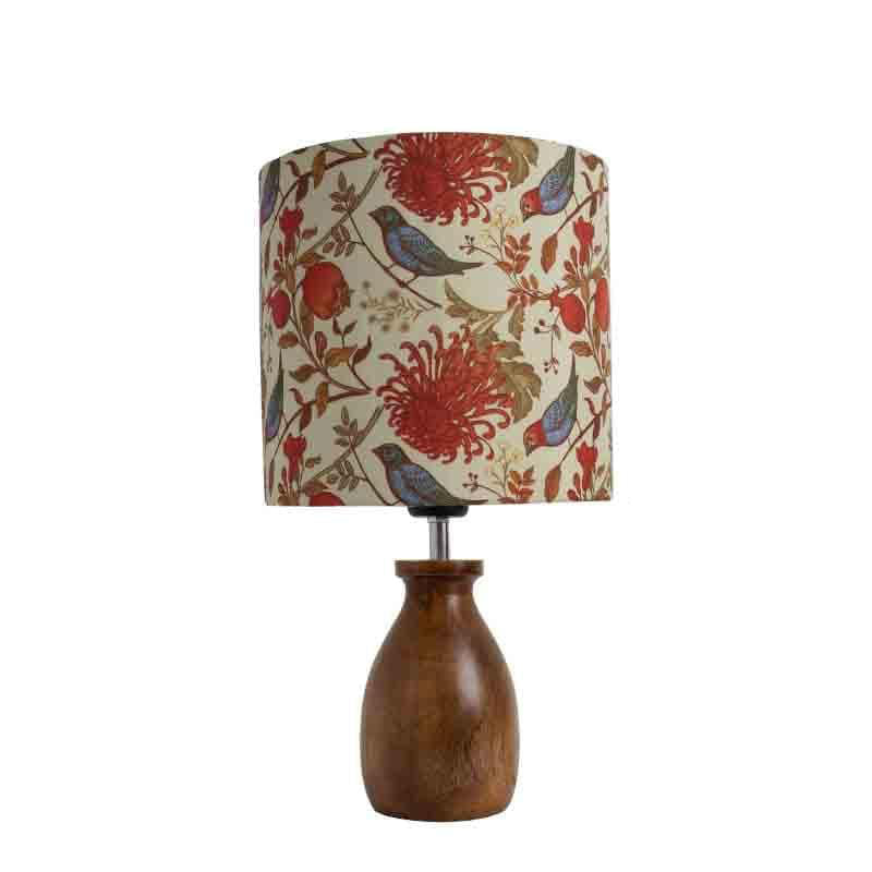Amber Brown Fabric Table Lamp - Multicolor media 5