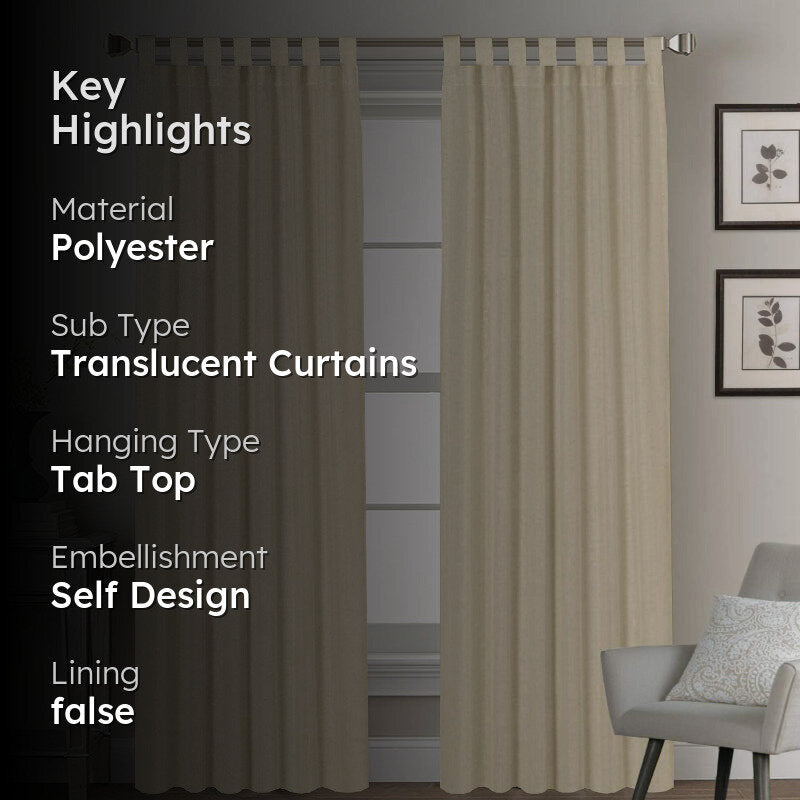 Esme Triple Pinch Pleat Short Width Curtain - Beige media 2