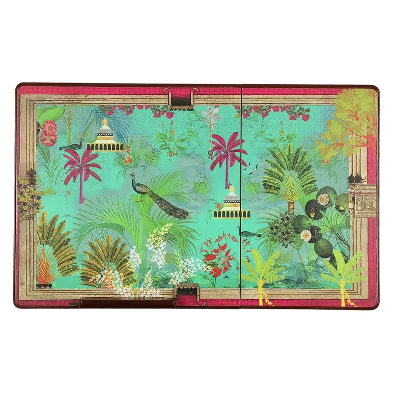 India Circus Peacock Multicolor Rectangle Teakwood Laptop Stand media 6