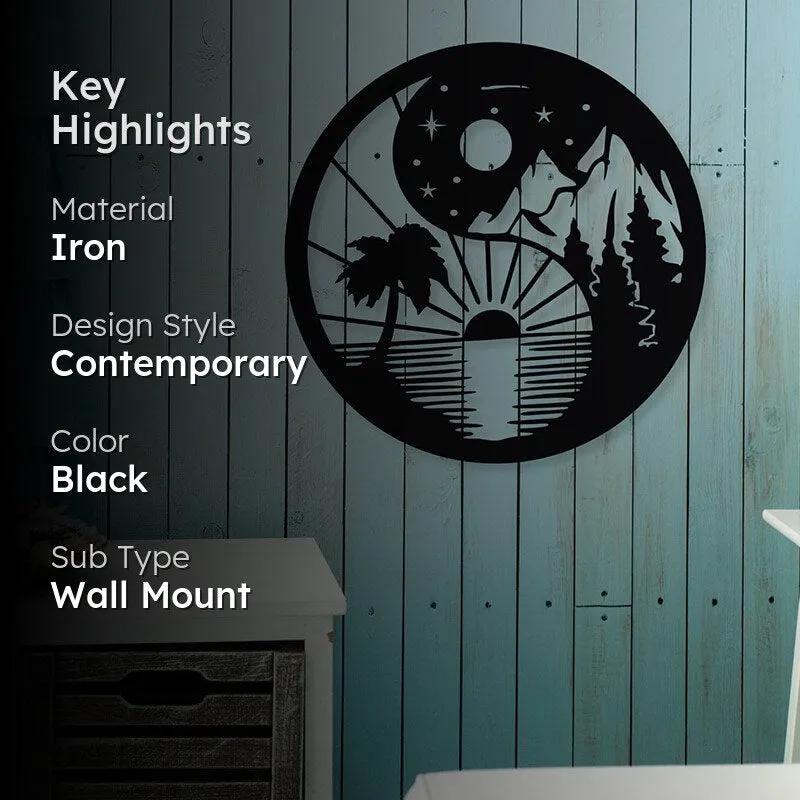 Day And Night Yin Yang Black Iron Wall Accent media 2