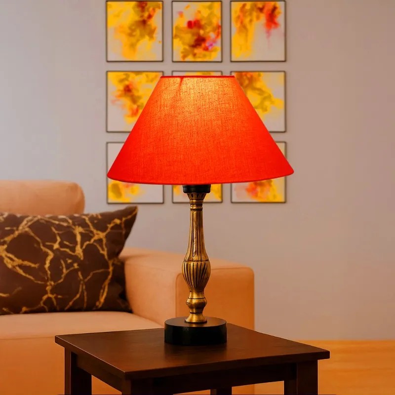 Aurelo Kyro Wooden Table Lamp - Orange media 3