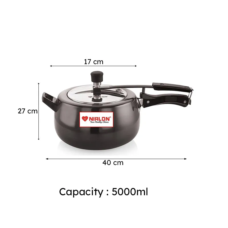Nirlon Hard Aluminum Anodized Pressure Cooker - 5000 mL/ 7 Inches media 9