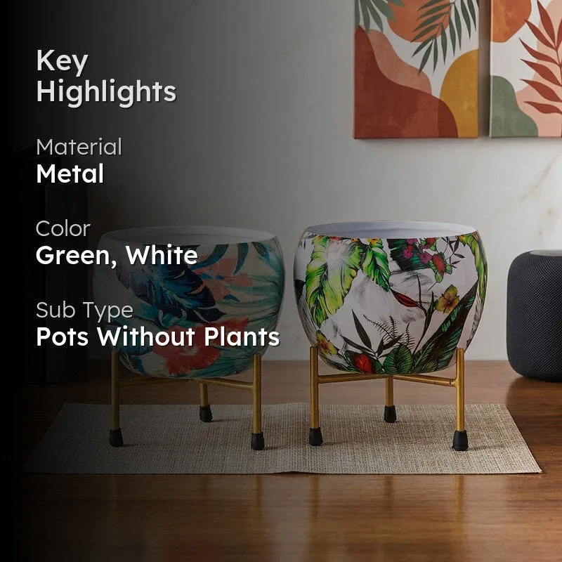 Tropical Tweet Handcrafted Planter With Stand - Four Piece Set media 2