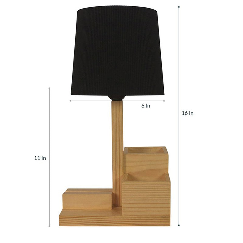 Hyve Desk Organiser Jute Table Lamp - Black,Brown media 9