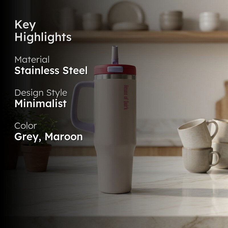 AuraGrip Stainless Steel Tumbler (1200 ML) - Grey media 2