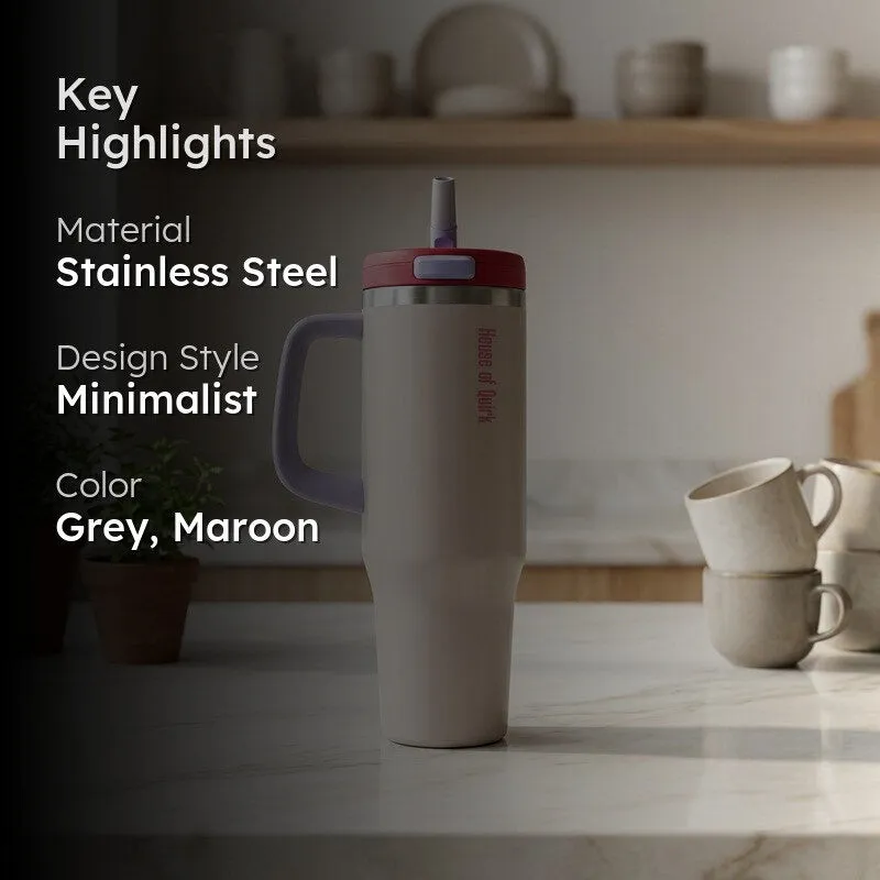 AuraGrip Stainless Steel Tumbler (1200 ML) - Grey media 2