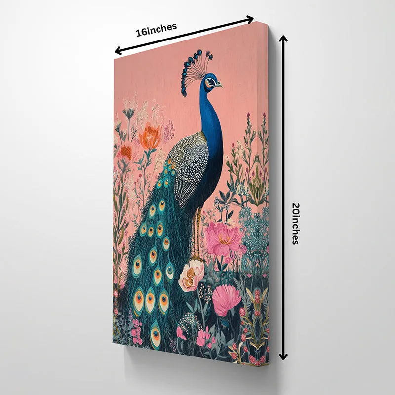 Pink & Peacock Wall Painting media 6
