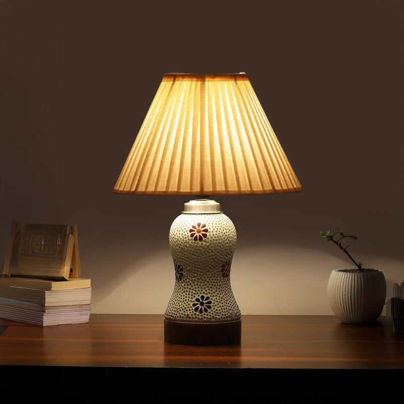 Espera Pleatra Wooden Table Lamp - Multicolor