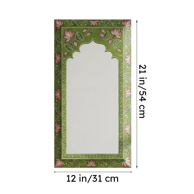 Decorative Wooden Wall Mirror - Green media 8