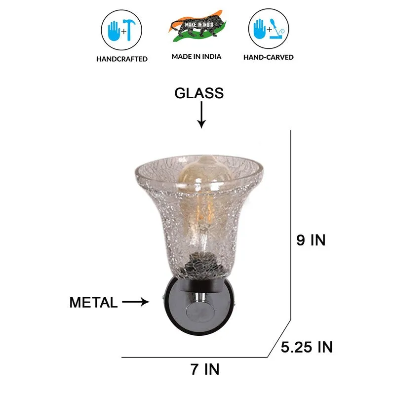 Aeris Crystal Flare Silver Base Glass Wall Lamp media 7
