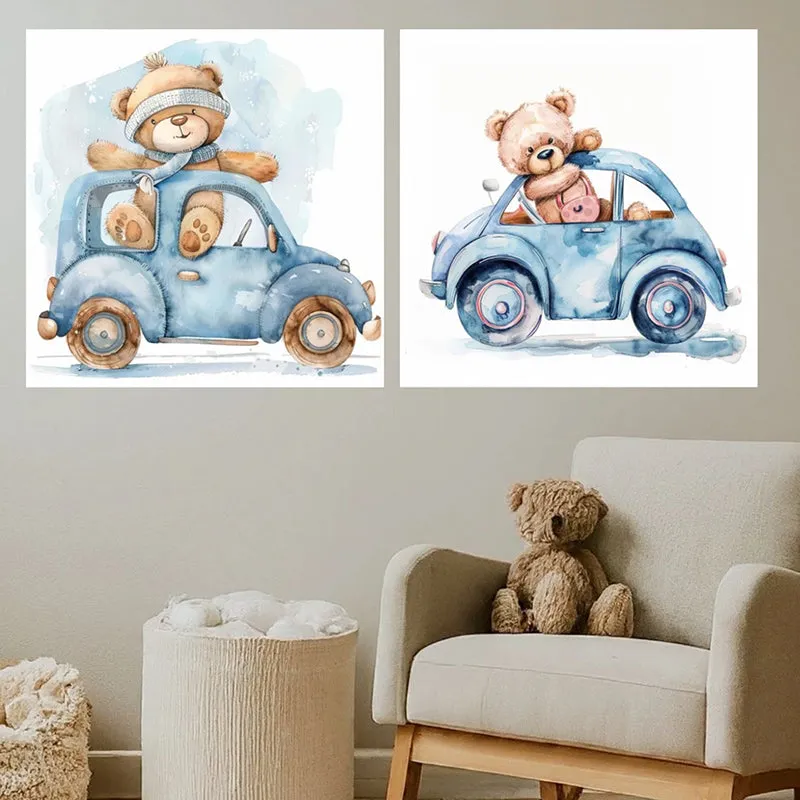 Teddy Tires Wall Art - Set Of Two media 1