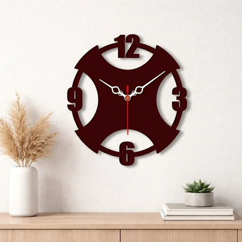 Rustic Brown Dial Wooden Wall Clock media 1