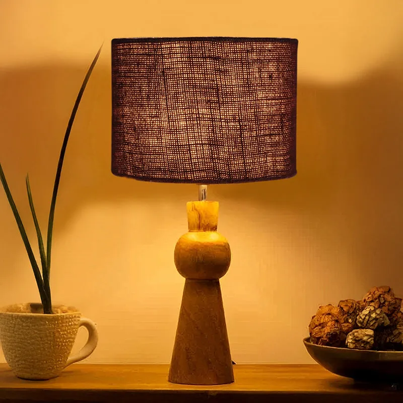 Angler Jute Wooden Table Lamp - Brown media 1