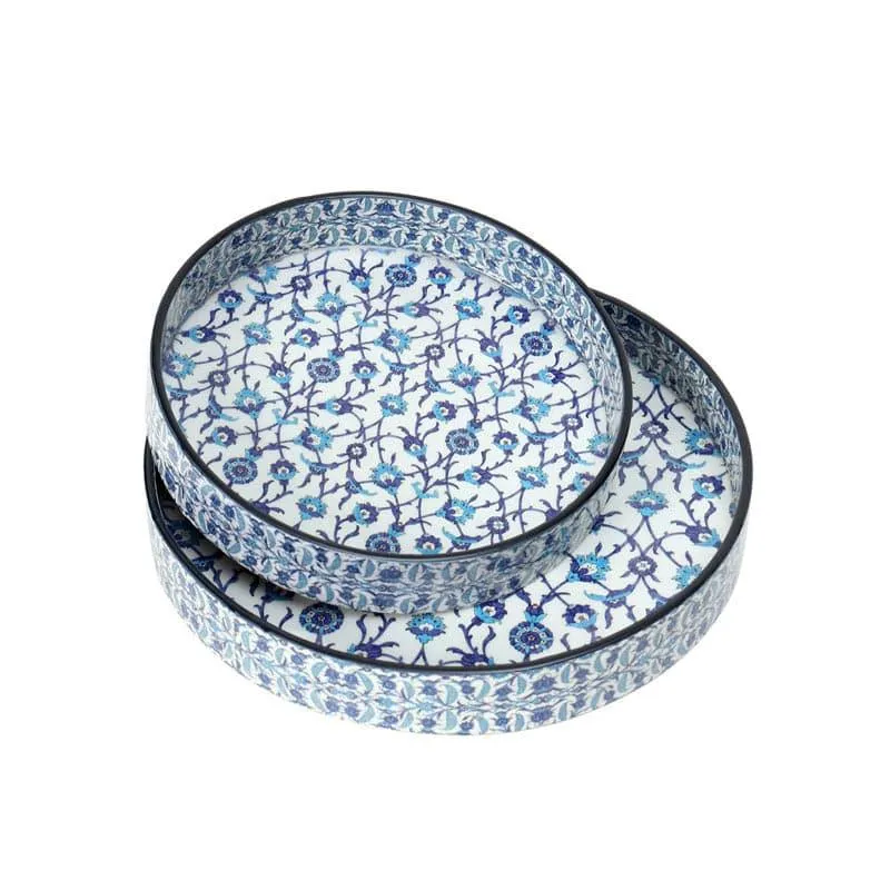 Indigo Spread Round Serving Tray - Set Of Two media 4