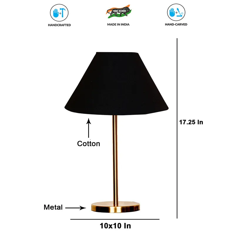 Glow Mesa Cotton & Metal Table Lamp (Empire) - Black,Gold media 4