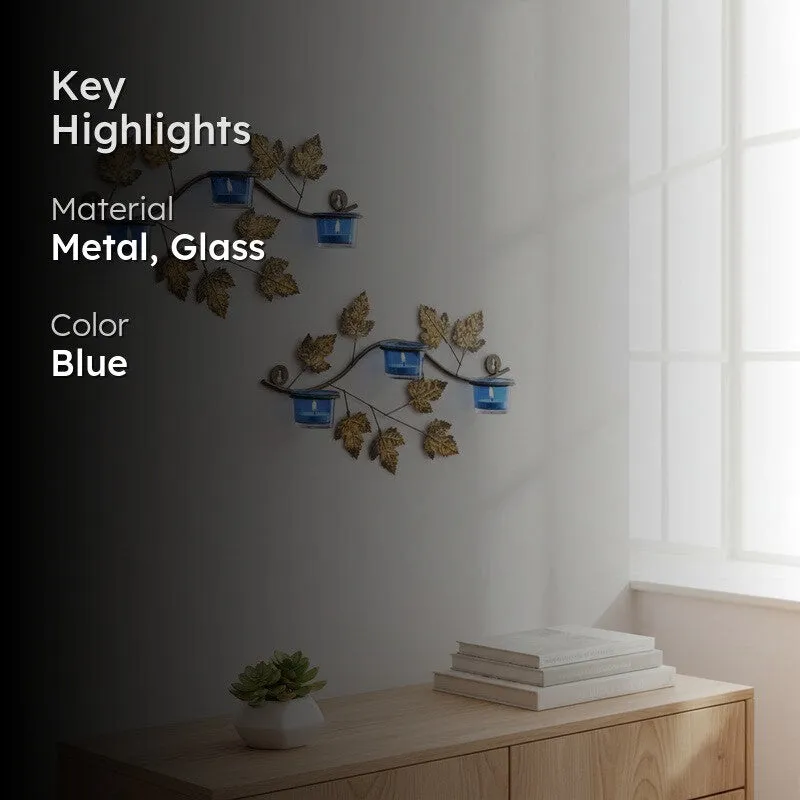 Maple Sconce Votive Trio (Blue) - Set Of Two media 2