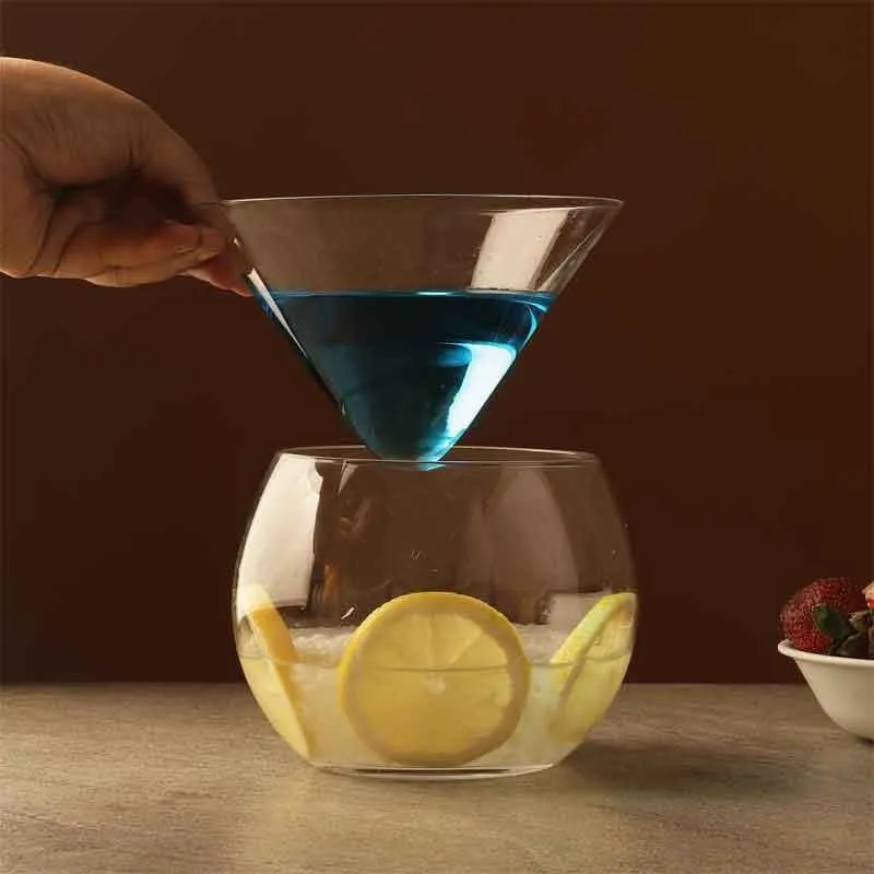 Triangled StemLess Martini Chiller Glass - 350 mL media 3