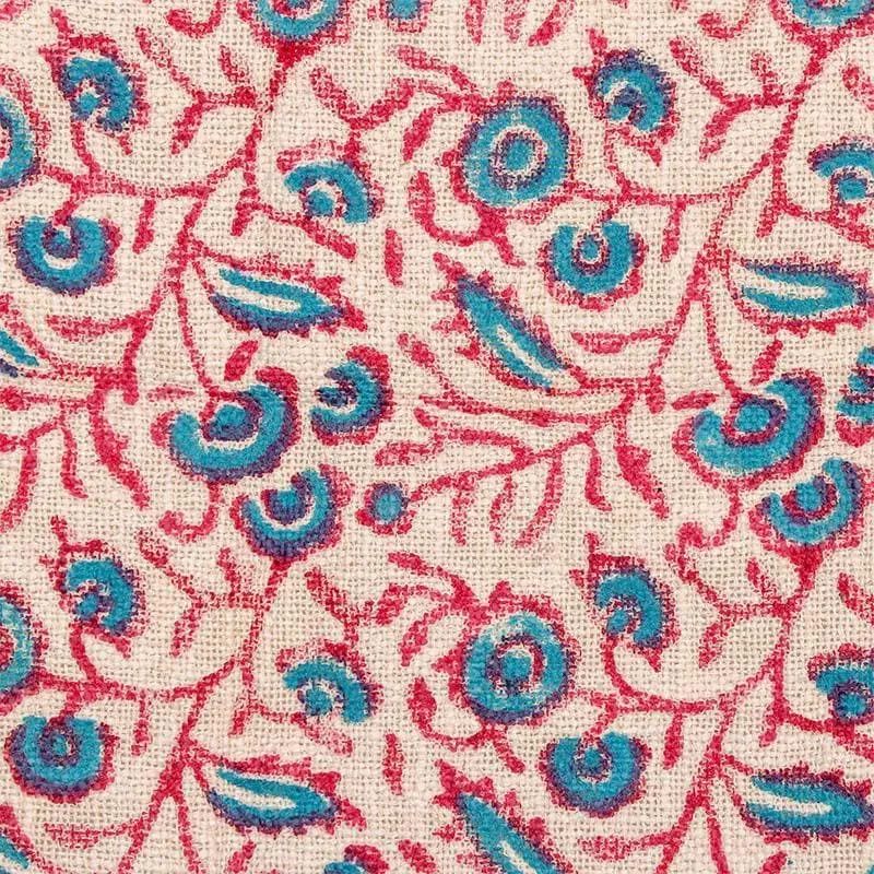Red & Blue Handblock Printed Throw media 5