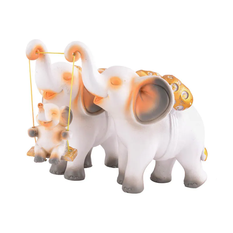 Tiny Tuskers Painted Polyresin Show Piece - Multicolor media 4