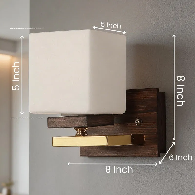 Hexalite Glass and Wood Wall Lamp media 7