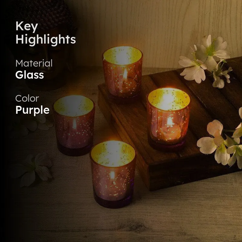 Brionne Tealight Candle Holder (Purple) - Set Of Four - 2