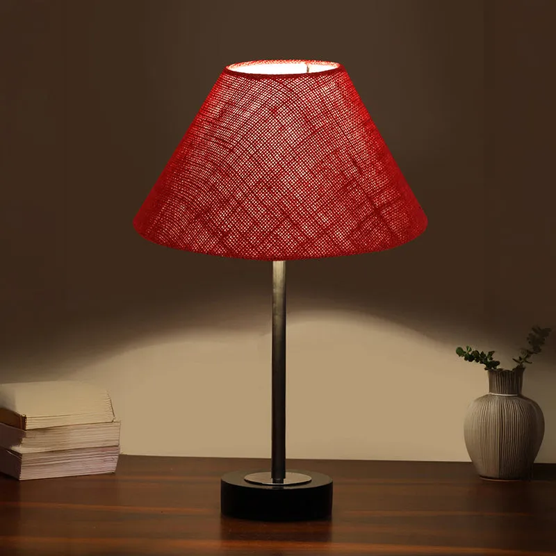 Sienna II Rodin Wooden Table Lamp - Maroon,Silver,Black media 1