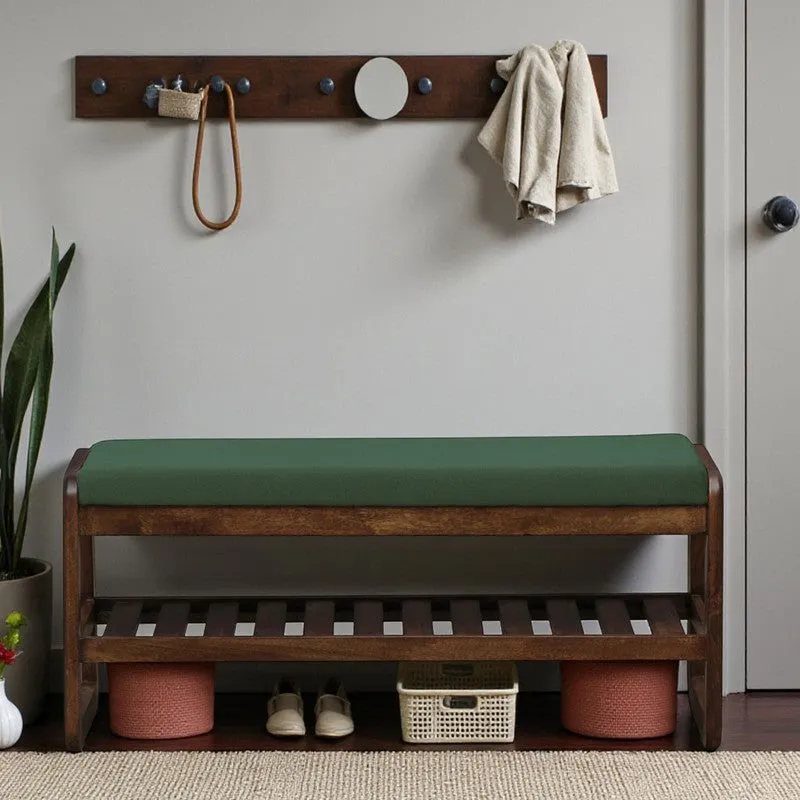 Tread Mango Wood Shoe Rack - Green media 1