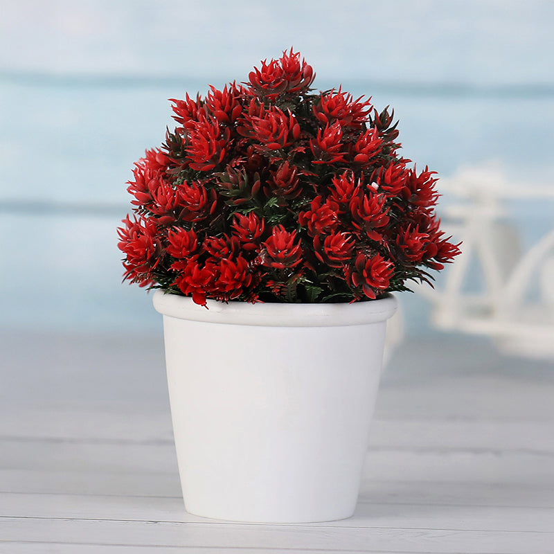Aalto Artificial Plant With Black Plastic Pot (Red & Yellow) - Set Of Two media 4