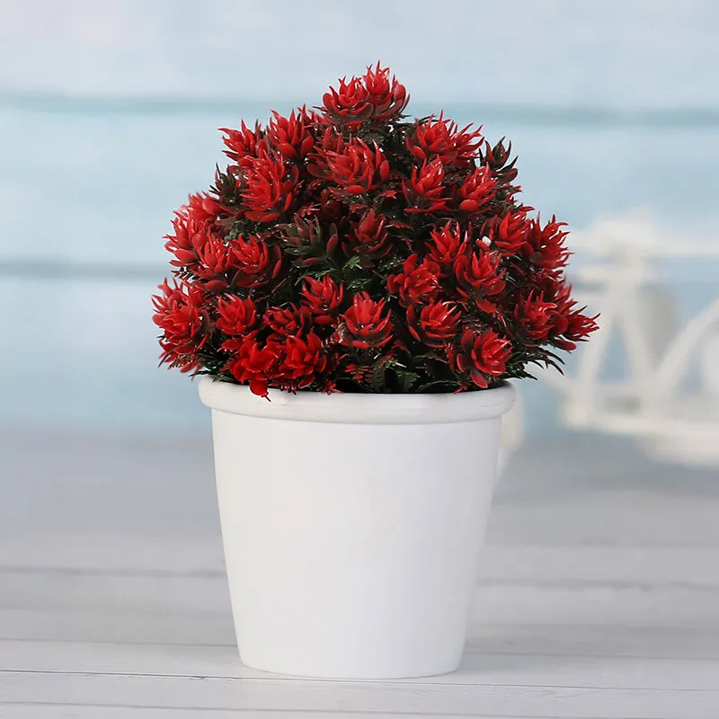 Aalto Artificial Plant With Black Plastic Pot (Red & Yellow) - Set Of Two media 4