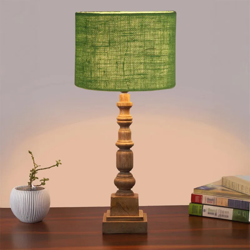 Sienna I Arbor Wooden Table Lamp - Green,Brown media 2