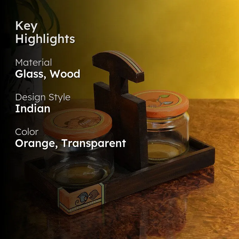 Ishwari Dry Fruit Jar With Tray (150 mL Each) - Three Piece Set media 2