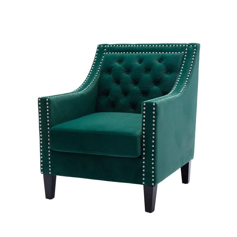 Softix Neem Wood Accent Chair - Green media 3