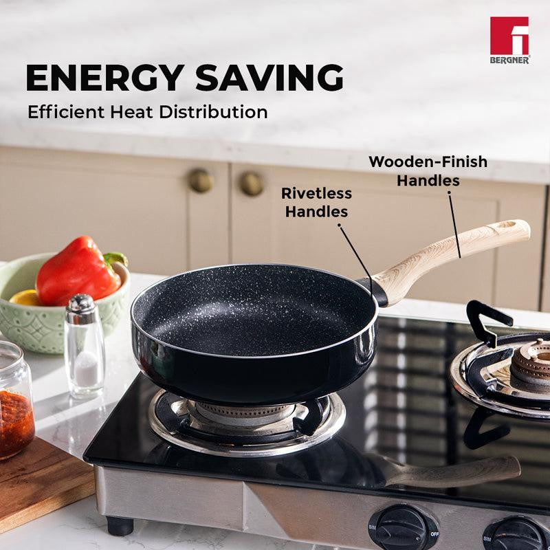 Bergner Induction Safe Frying Pan With Lid - 1800 ml/9 Inches media 7
